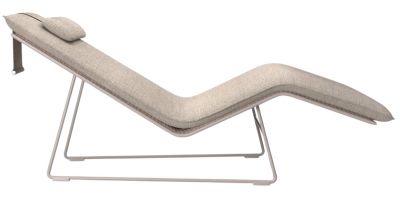 Шезлонг плетеный с матрасом SNOC Veu Bisque алюминий, искусственный ротанг, олефин бежевый Фото 1