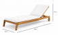 Шезлонг-лежак деревянный с матрасом Tagliamento Jack тик, ткань натуральный Фото 2