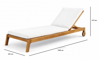 Шезлонг-лежак деревянный с матрасом-thumbs-Фото3