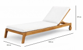 Шезлонг-лежак деревянный с матрасом Tagliamento Jack тик, ткань натуральный Фото 2