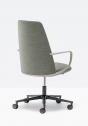 Кресло офисное на колесах PEDRALI Elinor алюминий, ткань, пенополиуретан черный, бежевый, серый Фото 5