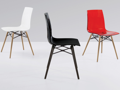 Стул пластиковый PAPATYA X-Treme-S Wox Beech Wood бук, поликарбонат натуральный, красный Фото 4