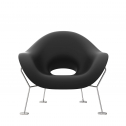 Кресло лаунж пластиковое Qeeboo Pupa Chrome Base IN металл, полиэтилен хром, черный Фото 4