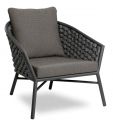 Лаунж-кресло плетеное с подушками Felicita Dub алюминий, роуп, полиэстер антрацит Фото 1