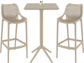 Комплект пластиковой барной мебели Siesta Contract Sky Folding Bar 60 Air сталь, стеклопластик бежевый Фото 1