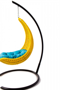 Кресло плетеное подвесное DW Hammock сталь, искусственный ротанг, полиэстер желтый Фото 6