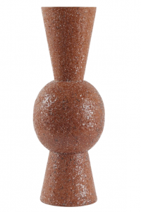 Ваза с эффектом кракле EDG Vase металл, стекло оранжевый Фото 1