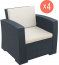 Комплект плетеных кресел с подушкам Monaco Lounge Set 4