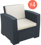 Комплект плетеных кресел с подушкам Monaco Lounge Set 4