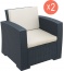 Комплект плетеных кресел с подушкам Monaco Lounge Set 2