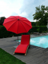 Зонт садовый с поворотной рамой Maffei Border сталь, дралон красный Фото 1
