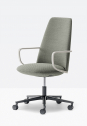 Кресло офисное на колесах PEDRALI Elinor алюминий, ткань, пенополиуретан черный, бежевый, серый Фото 4