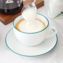 Кофейная пара для двойного капучино Ancap Verona Hand Painted Rims фарфор морская волна, ободок на чашке/блюдце Фото 13