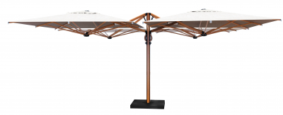 Зонт профессиональный четырехкупольный 6х6 м Scolaro Galaxia Quattro Timber алюминий, акрил имитация ироко, слоновая кость Фото 7