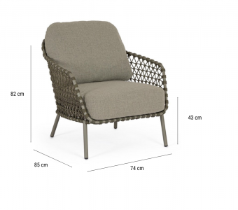 Кресло лаунж плетеное с подушками Garden Relax Ivissa сталь, роуп, олефин зеленый Фото 2