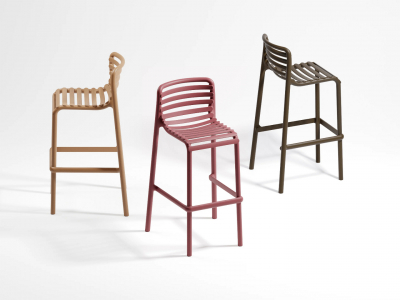 Комплект пластиковых барных стульев Nardi Doga Stool Set 2 стеклопластик марсала Фото 6