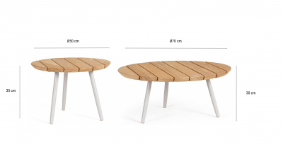 Комплект кофейных столиков Garden Relax Talaia сталь, тик морозный, натуральный Фото 2