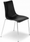 Стул с обивкой Scab Design Zebra Pop 4 legs  сталь, поликарбонат, натуральная кожа хром, чeрный Фото 1