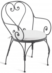 Кресло металлическое с подушкой-thumbs-Фото1