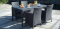 Стол пластиковый Keter Girona table flat waves пластик с имитацией плетения графит Фото 2