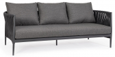 Диван трехместный с подушками Garden Relax Jacinta алюминий, роуп, олефин антрацит, темно-серый Фото 1