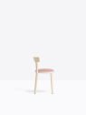 Стул деревянный с мягкой обивкой PEDRALI Folk алюминий, ясень, ткань белый, беленый ясень, розовый Фото 6