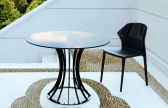 Стол ламинированный обеденный PAPATYA Onix Round сталь, компакт-ламинат HPL Фото 9