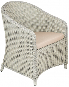 Кресло плетеное с подушкой ReeHouse Primo алюминий, искусственный ротанг, олефин сицилия, бежевый Фото 1