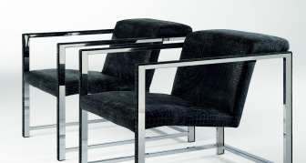 Кресло металлическое с обивкой Ego