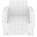 Кресло пластиковое плетеное с подушками Siesta Contract Monaco Lounge стеклопластик, полиэстер белый Фото 5