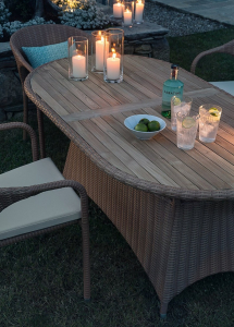 Стол деревянный плетеный Giardino Di Legno Waikiki  алюминий, искусственный ротанг, тик натуральный Фото 4