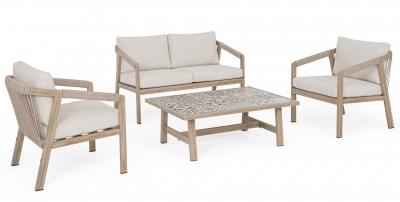 Комплект лаунж мебели Garden Relax Kalimera алюминий, роуп, олефин древесный Фото 1