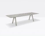 Стол прямоугольный PEDRALI Arki-Table Outdoor сталь, алюминий, искусственный камень бежевый, серый мрамор Фото 4