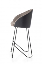 Стул барный с обивкой Kastel Kameo сталь, ткань черный Фото 5