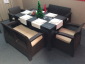 Диван пластиковый двухместный Yalta Sofa 2 Seat пластик с имитацией плетения венге Фото 3
