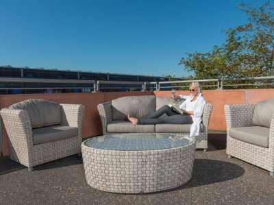 Кресло плетеное Skyline Design Florence алюминий, искусственный ротанг, sunbrella серебряный орех Фото 5