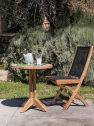Стул деревянный складной Giardino Di Legno Macao  тик, батилин черный Фото 6