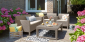 Стол пластиковый Keter Lyon rattan table пластик с имитацией плетения капучино Фото 5