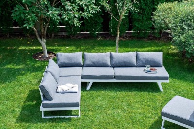 Комплект-трансформер садовой мебели 4SIS Альпы алюминий, ткань белый Фото 18