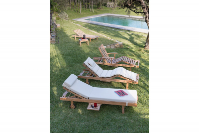 Шезлонг-лежак деревянный Giardino Di Legno Classica Caribe тик Фото 6