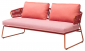 Диван плетеный с подушками Scab Design Lisa Sofa Club сталь, ремни ПВХ, ткань sunbrella терракотовый Фото 1