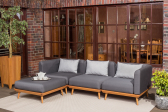 Модуль центральный деревянный с подушками ACACIA Nourd массив робинии, Sunbrella натуральный Фото 7
