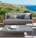 Диван плетеный с подушками Ethimo Infinity алюминий, искусственный ротанг, акрил серый Фото 8