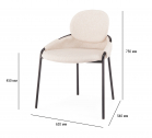 Стул металлический с обивкой Tagliamento Lok сталь, букле черный, бежевый Фото 2