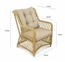 Кресло плетеное с подушками-thumbs-Фото3