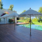 Зонт профессиональный Ø2.5 м Scolaro Palladio Boho дерево ироко, полиэфирный шнур натуральный, слоновая кость Фото 17