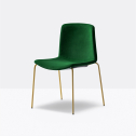 Стул с мягкой обивкой PEDRALI Tweet сталь, ткань золотистый, зеленый Фото 4