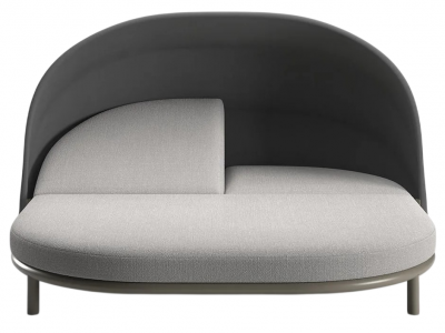 Лаунж-лежак с козырьком SNOC Lorvain Silver алюминий, олефин серебряный, светло-серый Фото 1