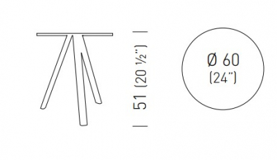 Cтолик кофейный ламинированный Gaber Norman 3-Pod сталь, ламинат Фото 2