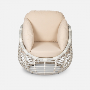 Комплект плетеной мебели ReeHouse Lotus алюминий, искусственный ротанг, олефин, стекло доминикана, бежевый, белый сатин Фото 26